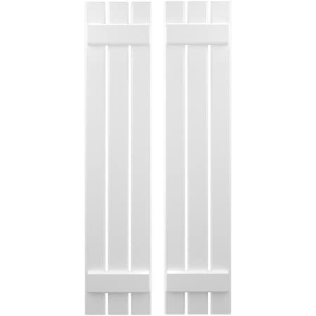 Americraft 3-Board (2 Batten) Exterior Real Wood Spaced Board-n-Batten Shutters, ARW101SB311X57WHH